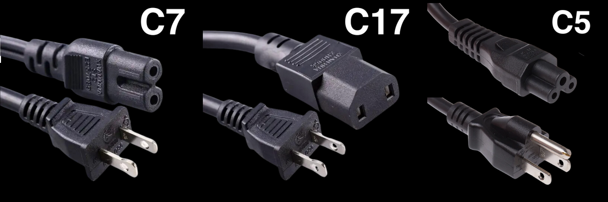 International power cable types C7, C17, and C5